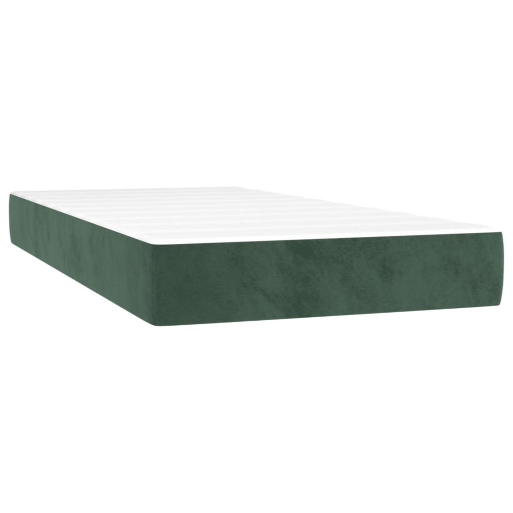 Matelas de lit à ressorts ensachés Vert foncé 80x200x20 cm