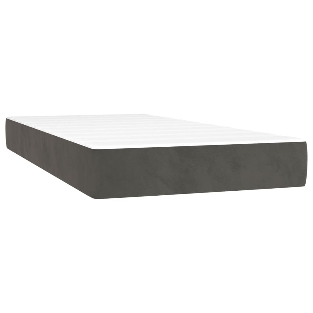 Matelas de lit à ressorts ensachés Gris foncé 90x190x20 cm