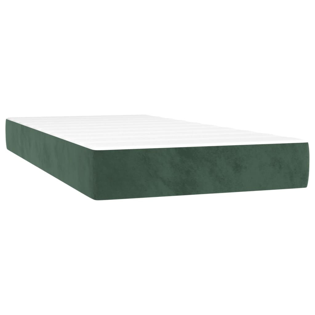 Matelas de lit à ressorts ensachés Vert foncé 90x190x20 cm