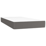 Matelas de lit à ressorts ensachés Gris 90x200x20 cm Similicuir