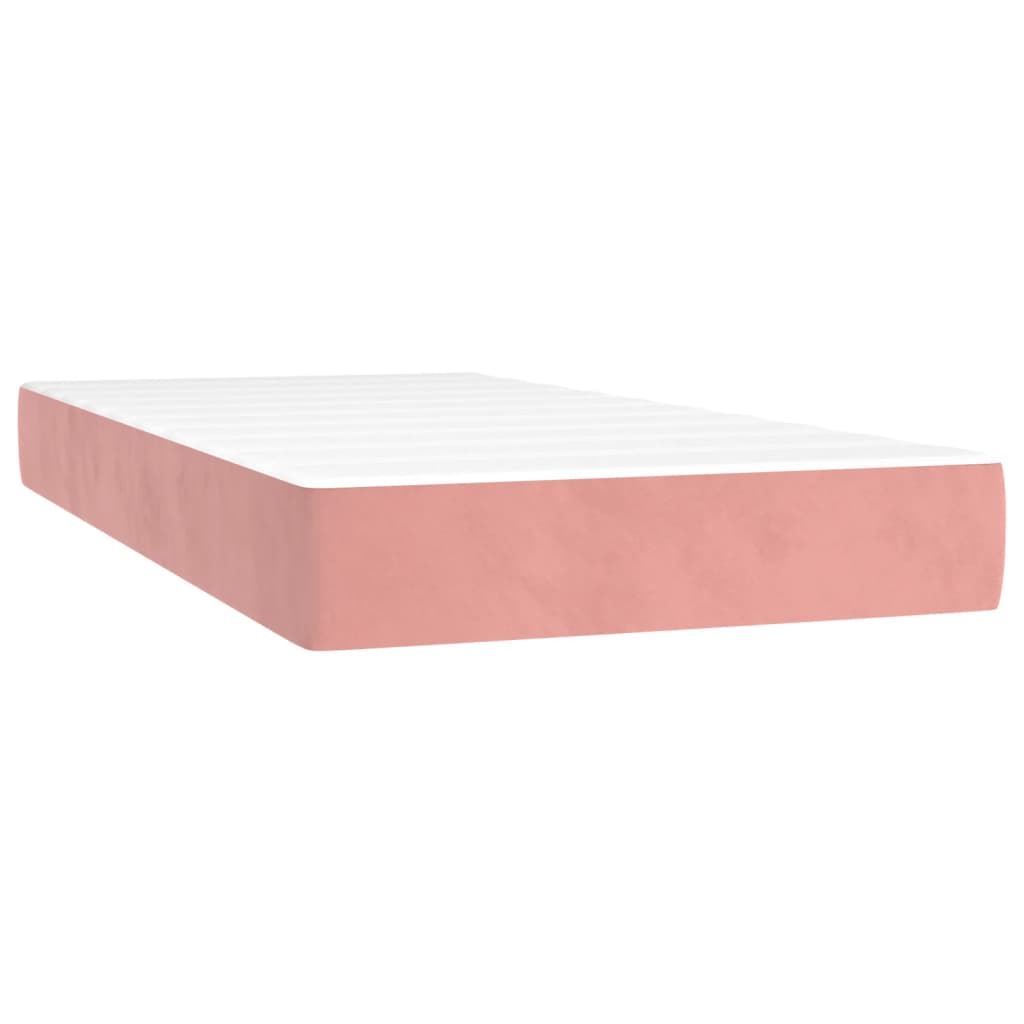 Matelas de lit à ressorts ensachés Rose 90x200x20 cm Velours