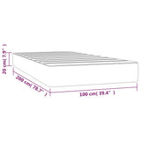 Matelas de lit à ressorts ensachés Gris foncé 100x200x20 cm