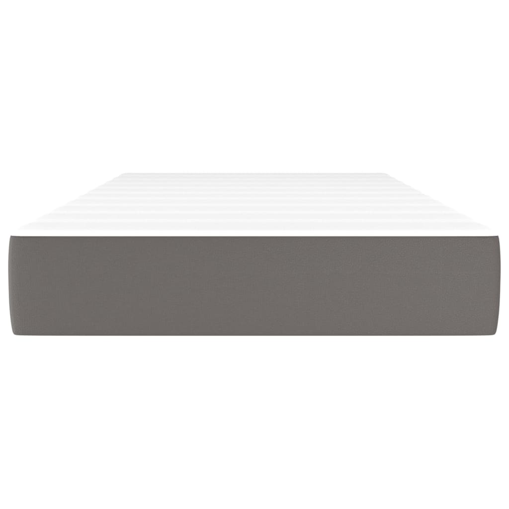 Pocket spring bed mattress Grey 100x200x20cm Faux leather