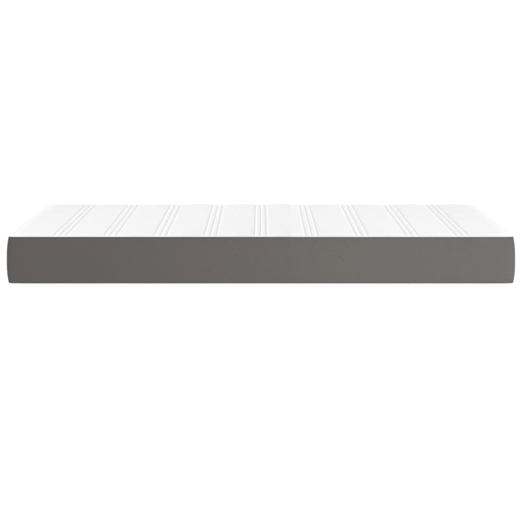 Pocket spring bed mattress Grey 100x200x20cm Faux leather