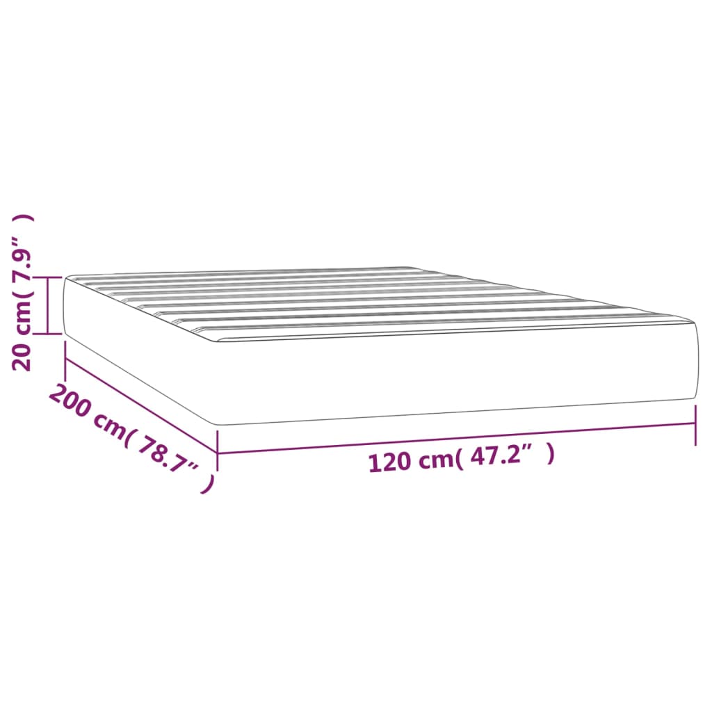 Pocket spring bed mattress Taupe 120x200x20 cm Fabric