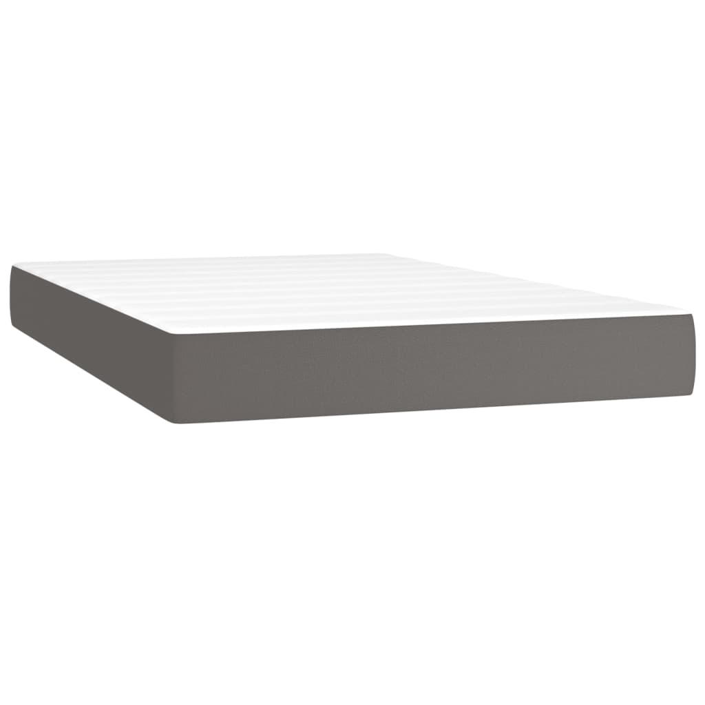 Pocket spring bed mattress Grey 120x200x20cm Faux leather