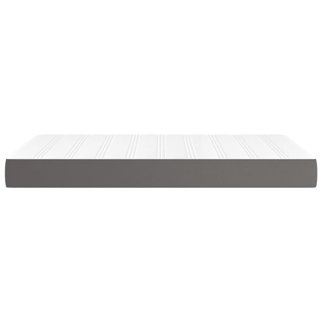 Pocket spring bed mattress Grey 120x200x20cm Faux leather