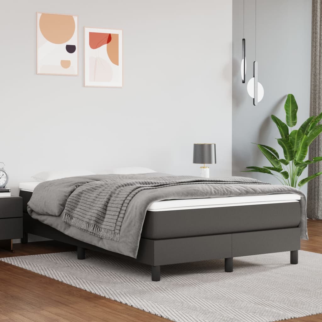 Pocket spring bed mattress Grey 120x200x20cm Faux leather