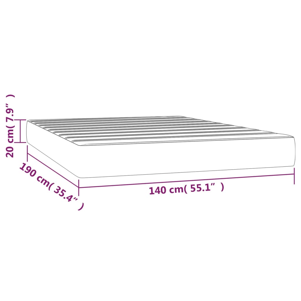 Pocket spring bed mattress Light grey 140x190x20 cm