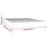 Pocket spring bed mattress Light grey 140x190x20 cm