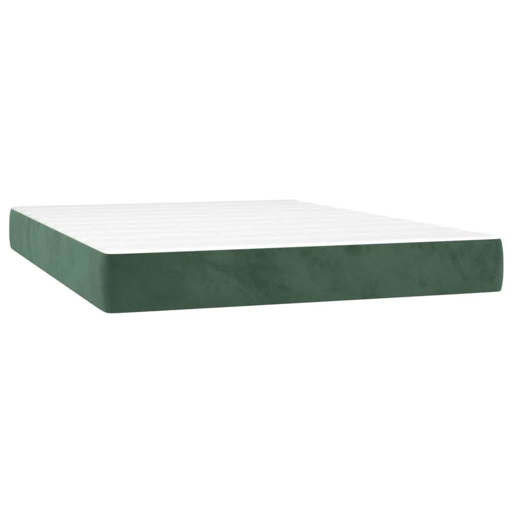 Matelas de lit à ressorts ensachés Vert foncé 140x190x20 cm