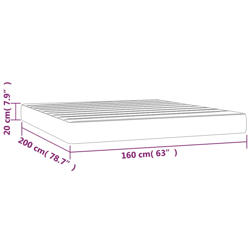 Pocket spring bed mattress Black 160x200x20 cm Fabric