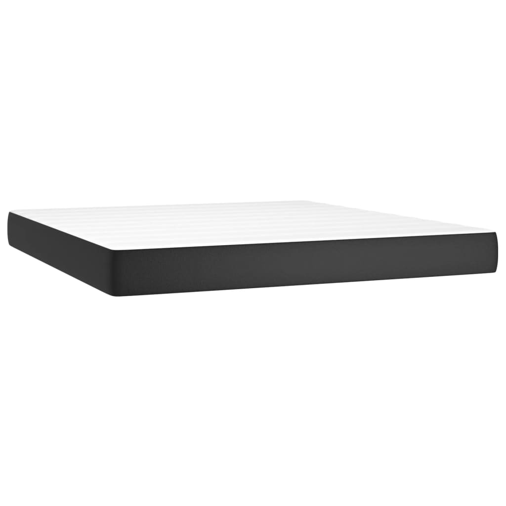 Pocket spring bed mattress Black 160x200x20cm Faux leather