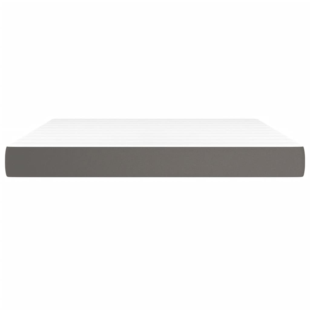 Pocket spring bed mattress Grey 160x200x20cm Faux leather