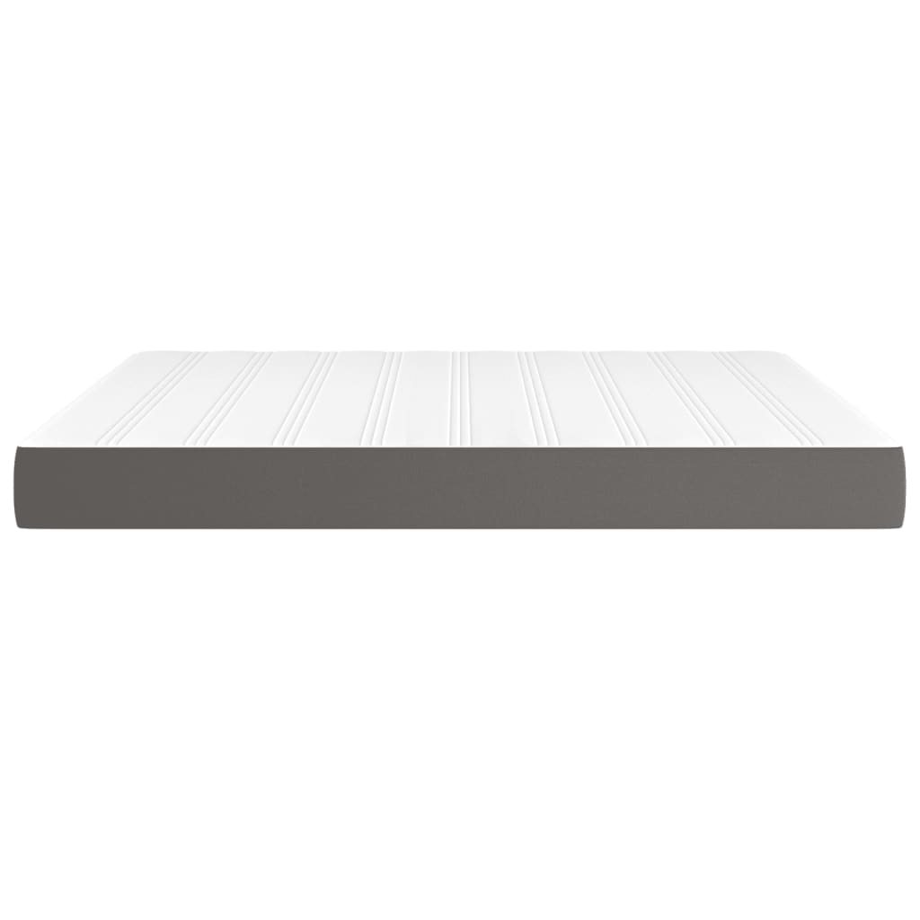 Pocket spring bed mattress Grey 160x200x20cm Faux leather