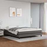 Pocket spring bed mattress Grey 160x200x20cm Faux leather