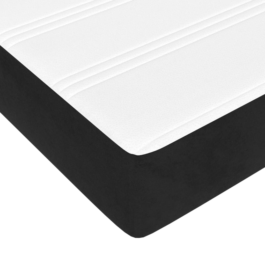 Pocket spring bed mattress Black 160x200x20 cm Velvet