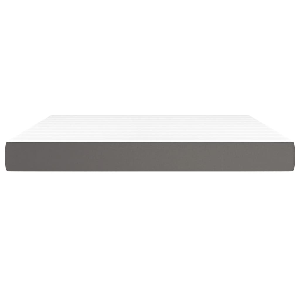 Pocket spring bed mattress Grey 180x200x20cm Faux leather