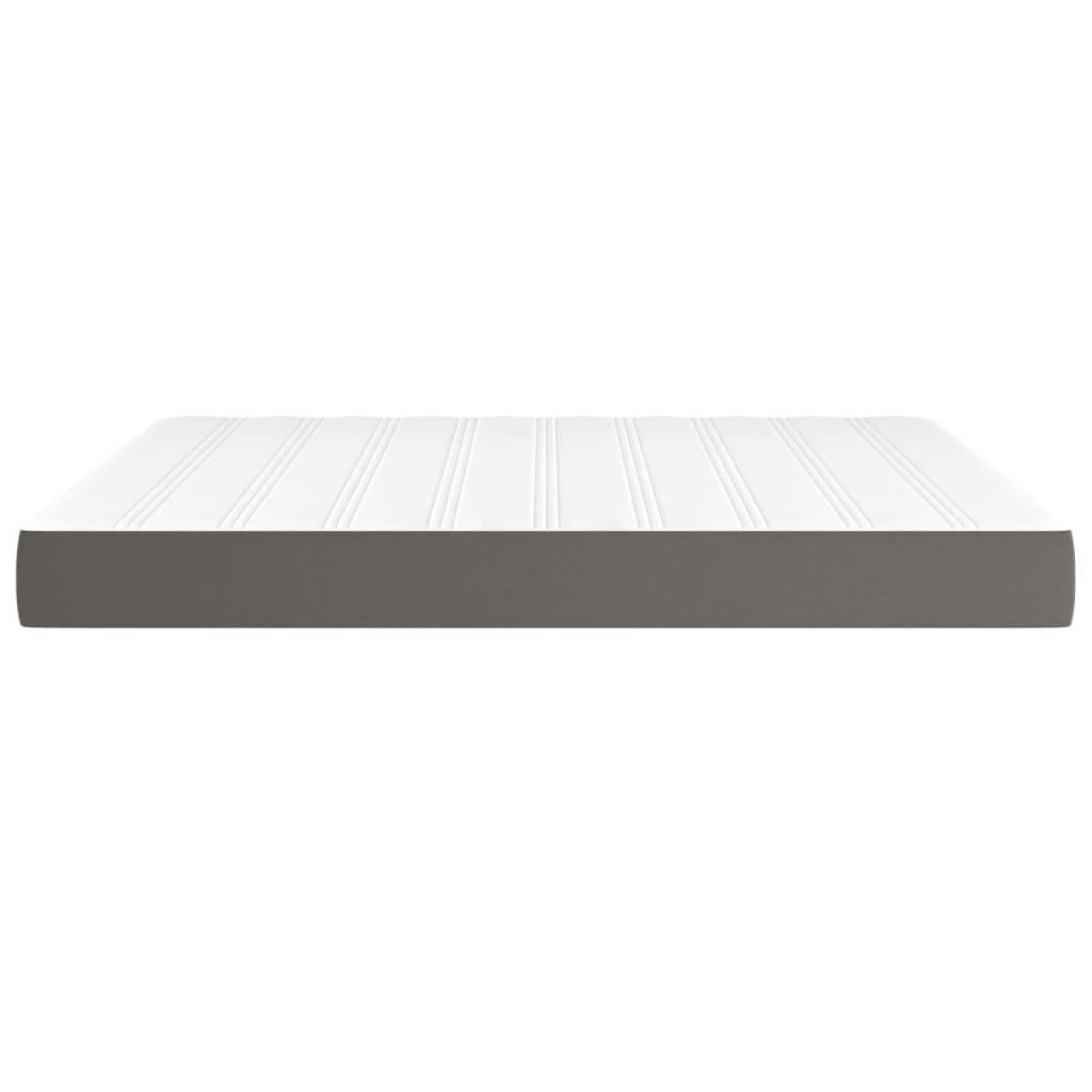 Pocket spring bed mattress Grey 180x200x20cm Faux leather