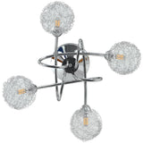 Ceiling light with metal mesh shade for 4 G9 LEDs