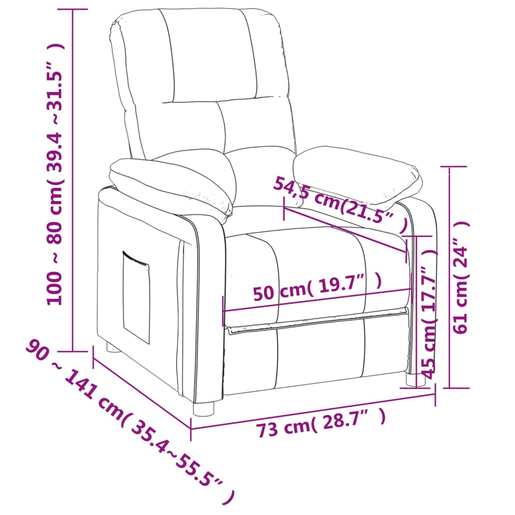 Fauteuil inclinable Gris foncé Tissu