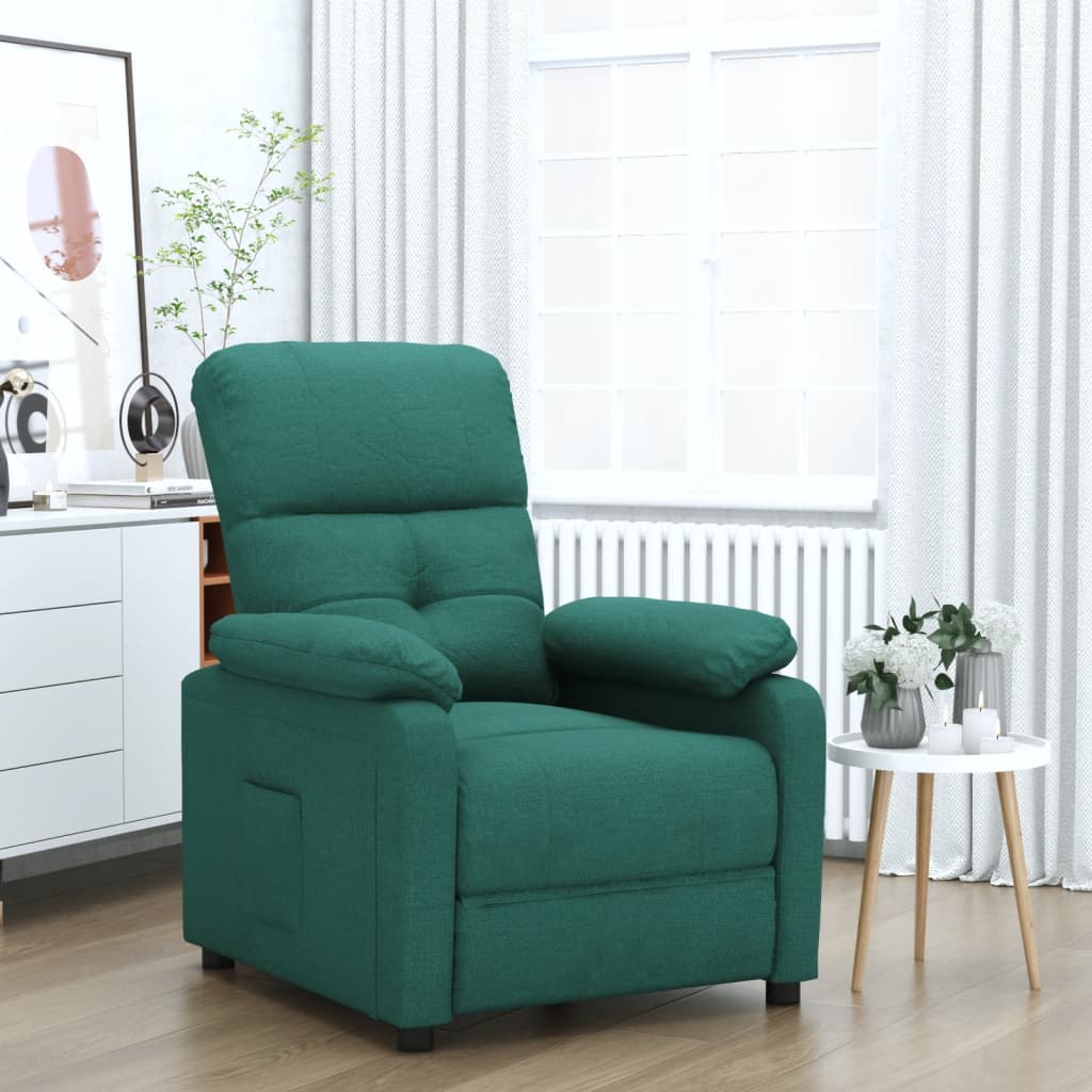 Fauteuil inclinable Vert foncé Tissu