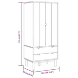 Garde-robe OTTA 76,5x53x172 cm Bois massif de pin