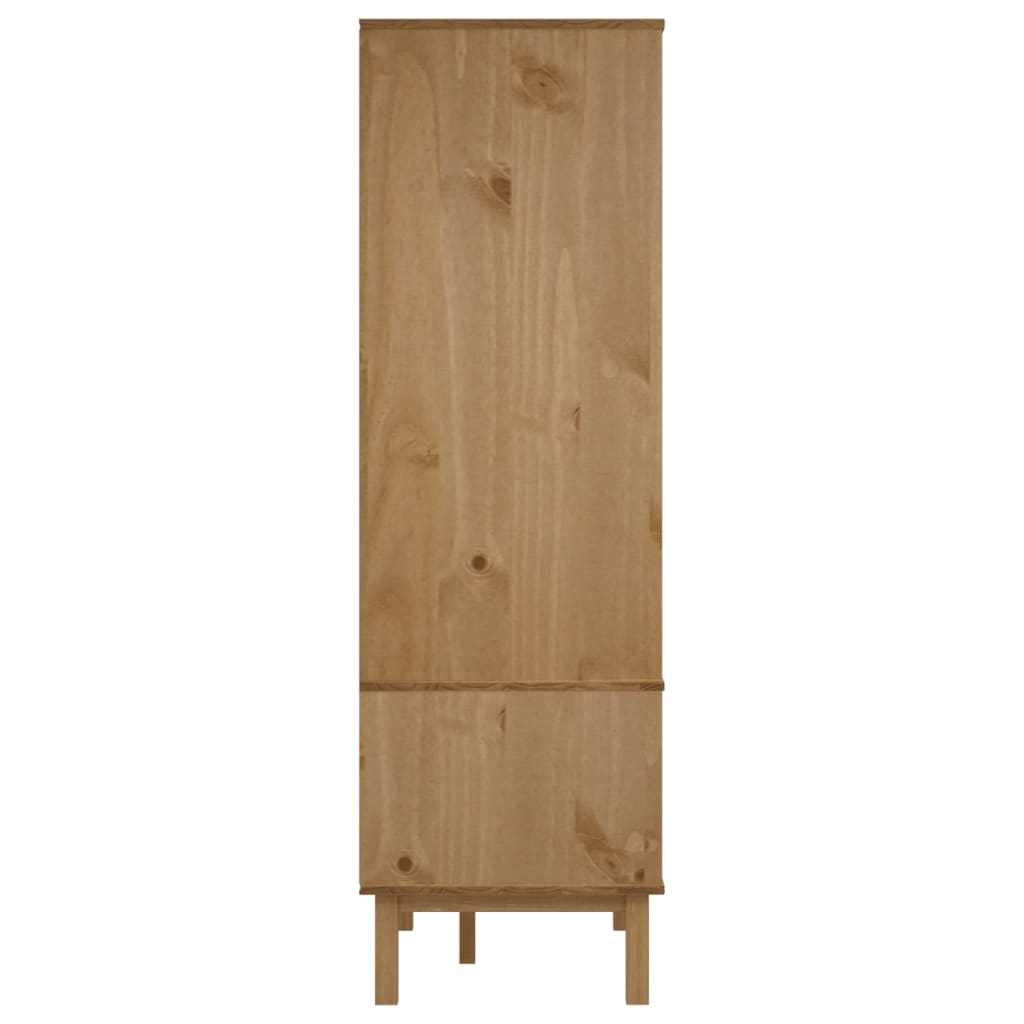 Garde-robe OTTA Marron et blanc 76,5x53x172 cm Bois massif pin