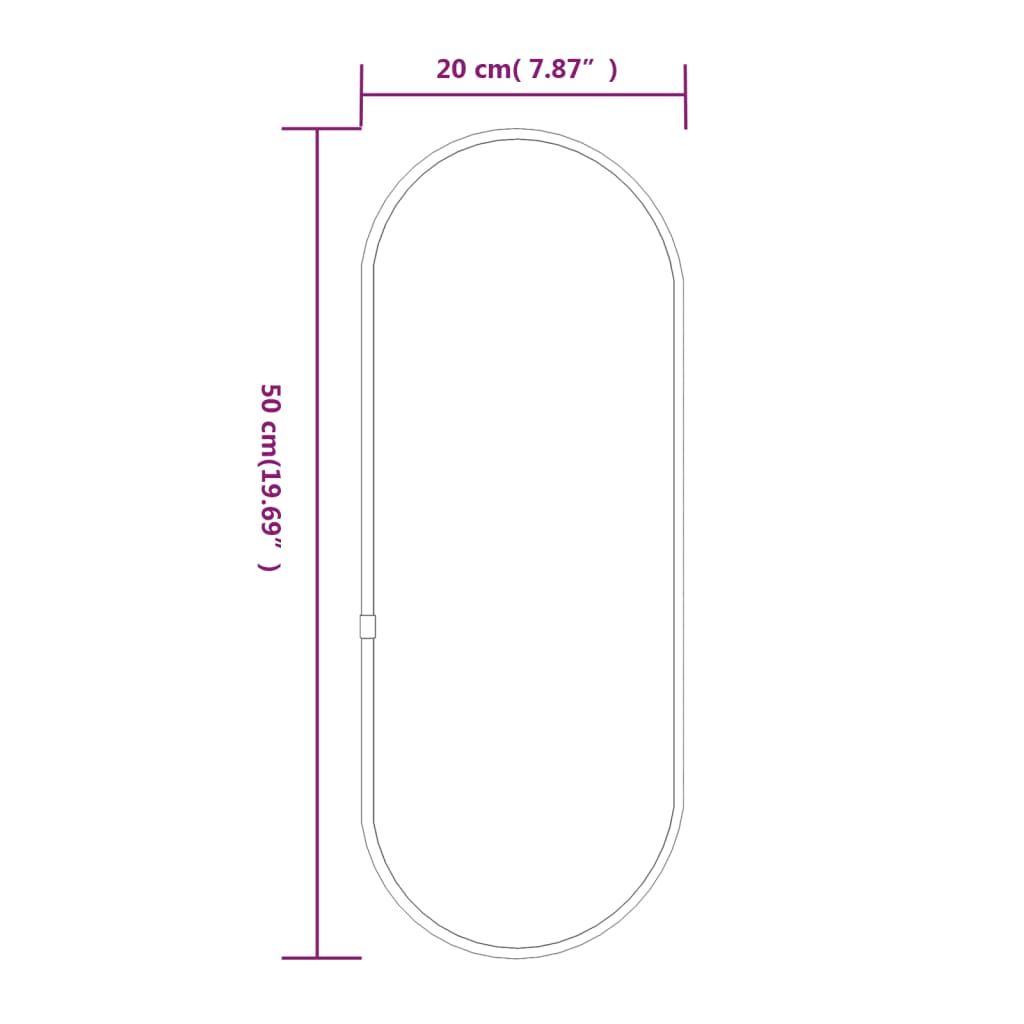 Silberner Wandspiegel 50x20 cm Oval