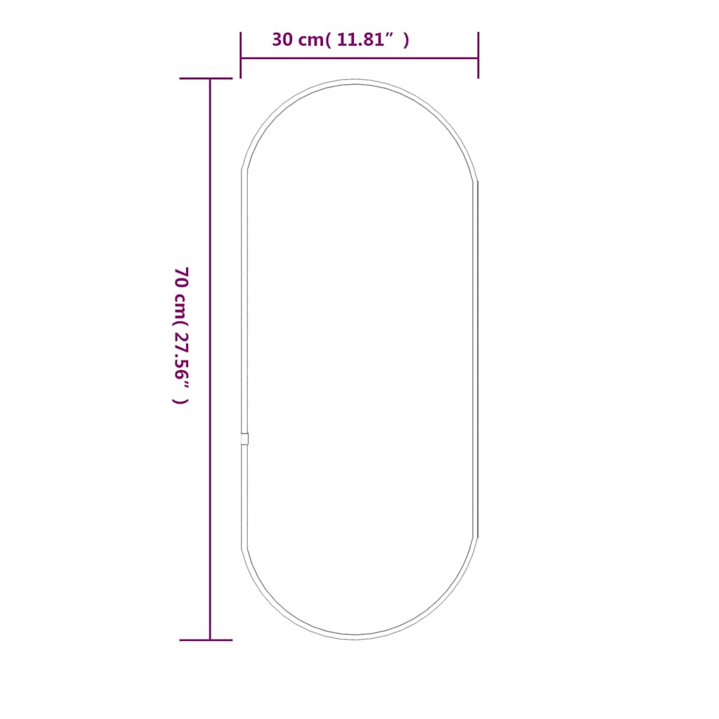 Wandspiegel Gold 70x30 cm Oval