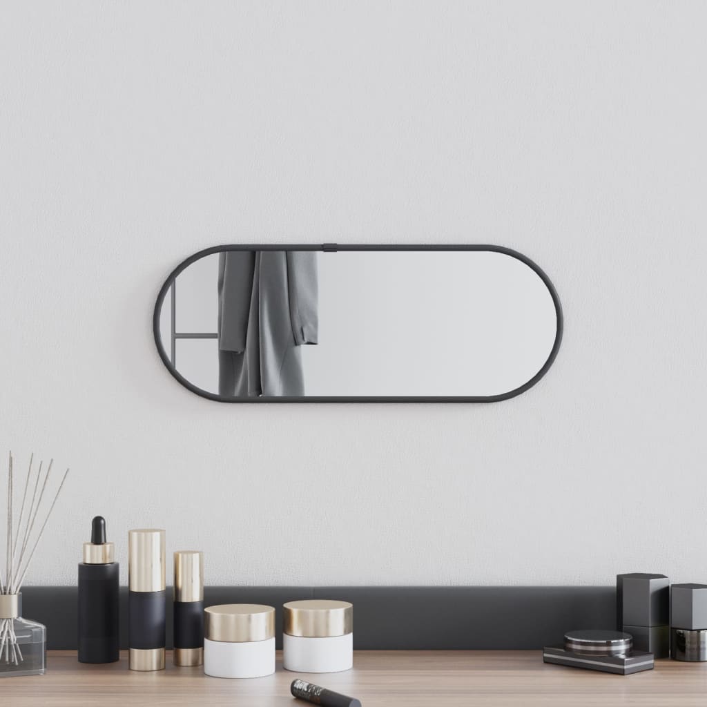 Miroir mural Noir 40x15 cm Ovale