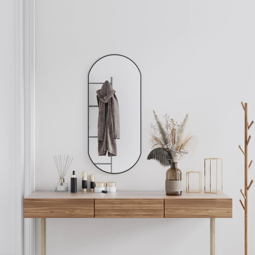 Miroir mural Noir 90x40 cm Ovale