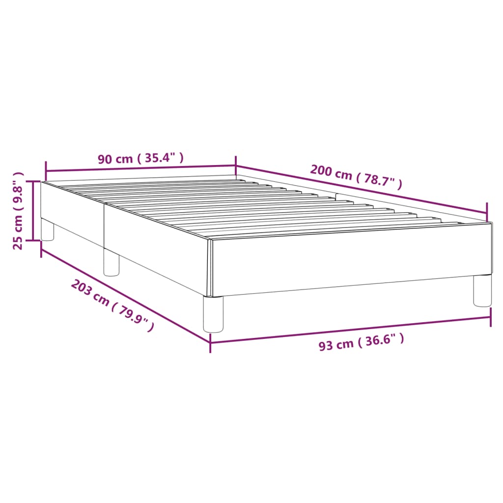 Cadre de lit sans matelas crème 90x200 cm similicuir