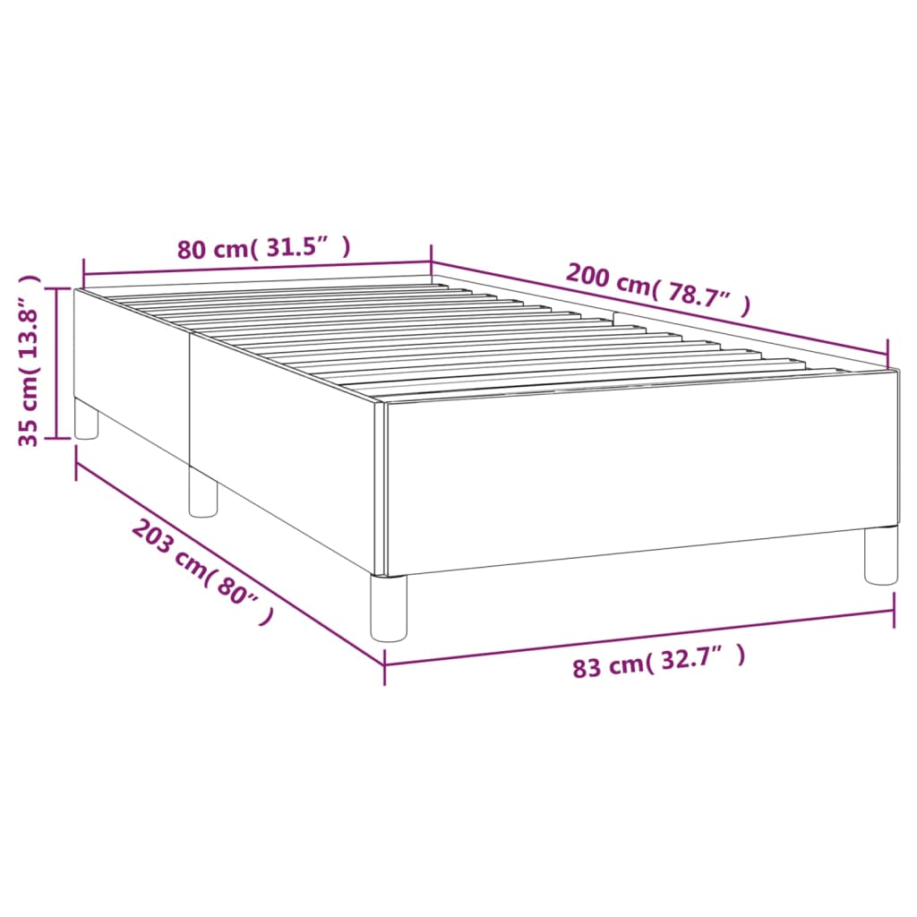 Bettgestell ohne Matratze grün 80x200 cm Stoff