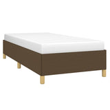 Cadre de lit sans matelas marron foncé 90x190 cm tissu