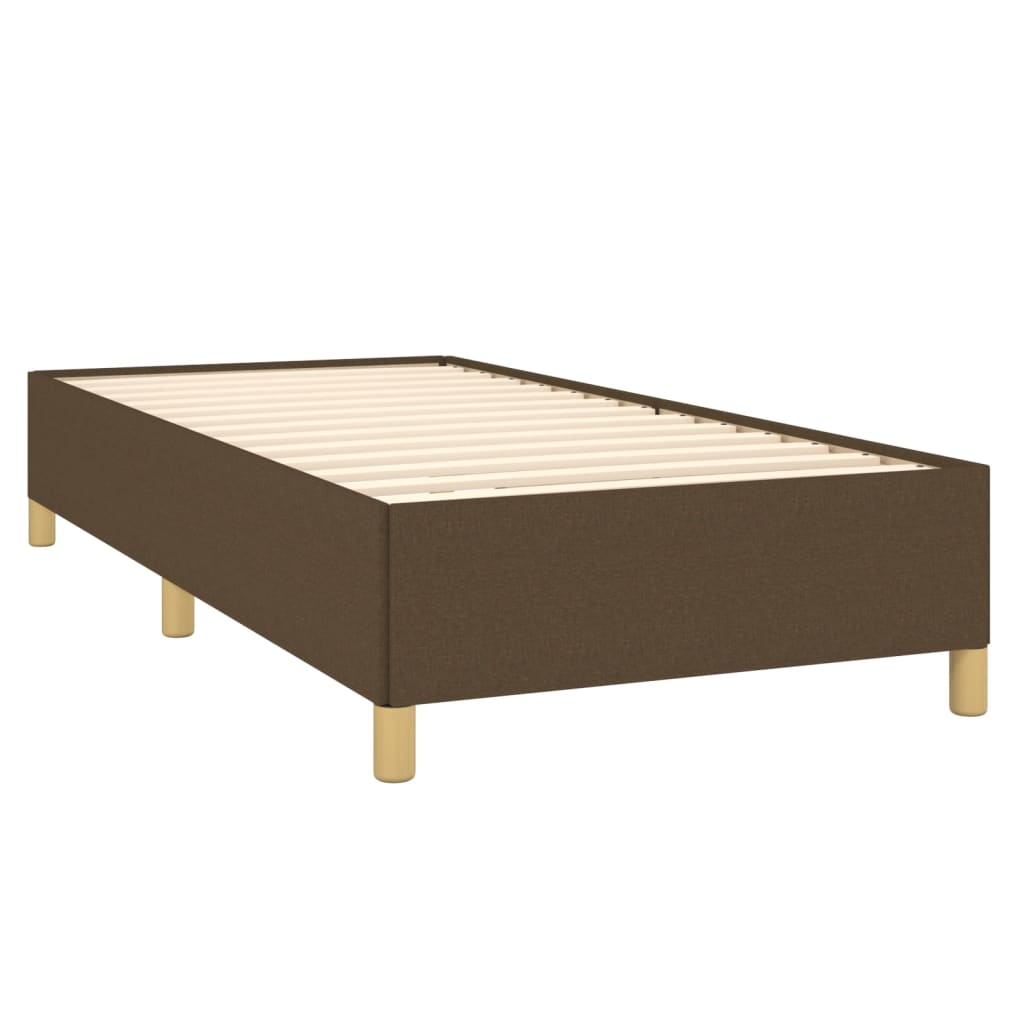 Cadre de lit sans matelas marron foncé 90x190 cm tissu