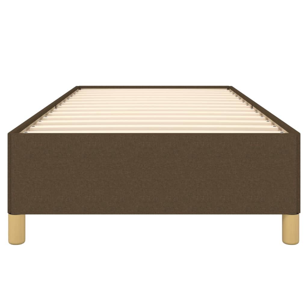 Cadre de lit sans matelas marron foncé 90x190 cm tissu