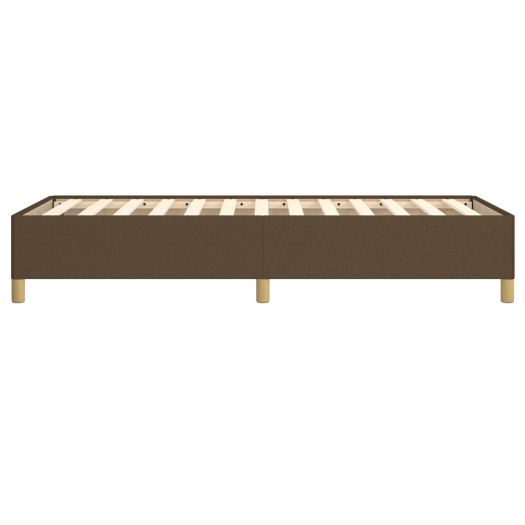 Cadre de lit sans matelas marron foncé 90x190 cm tissu