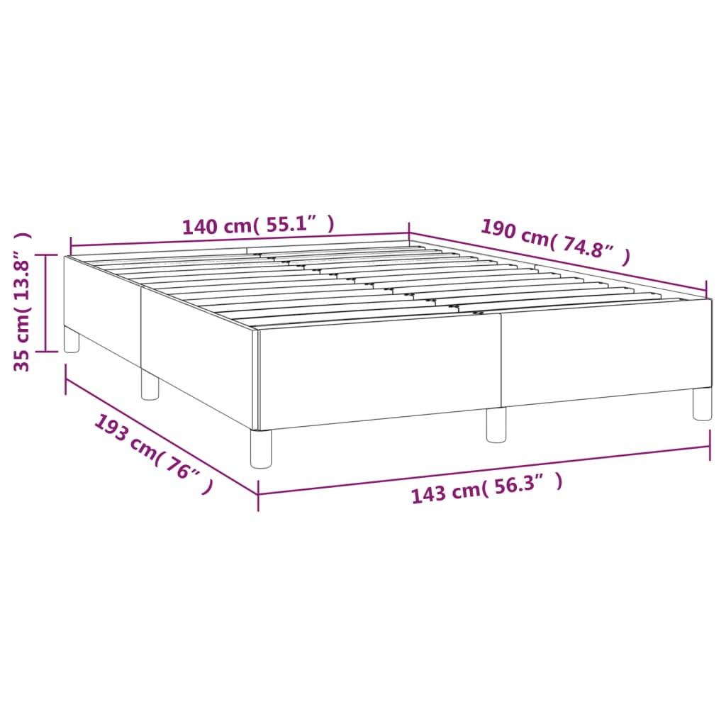 Bettgestell ohne grüne Matratze 140x190 cm Stoff