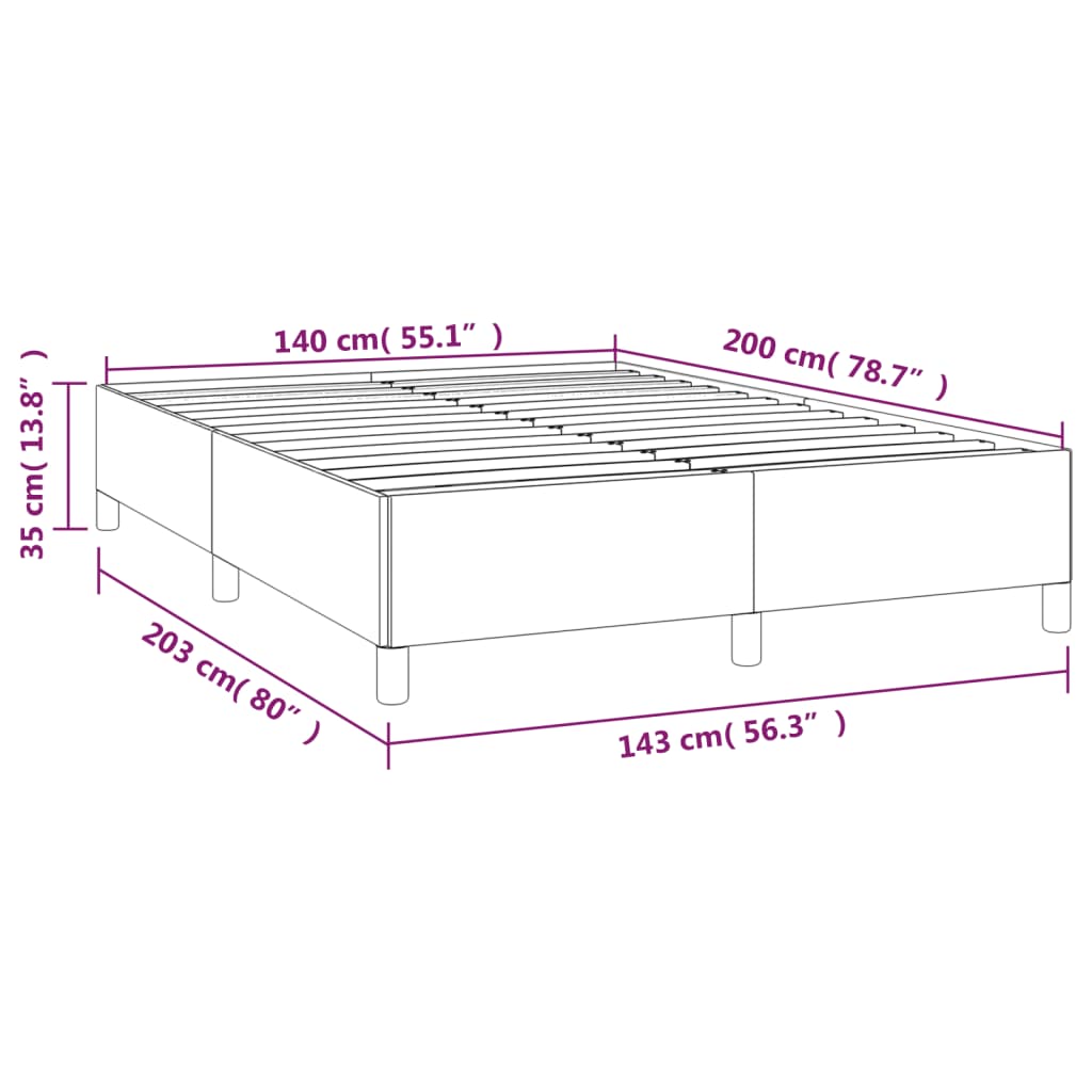 Cadre de lit sans matelas vert 140x200 cm tissu