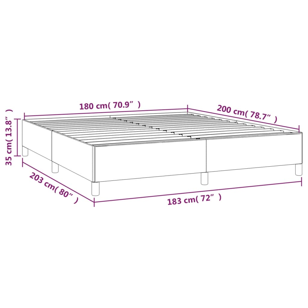 Cadre de lit sans matelas vert 180x200 cm tissu