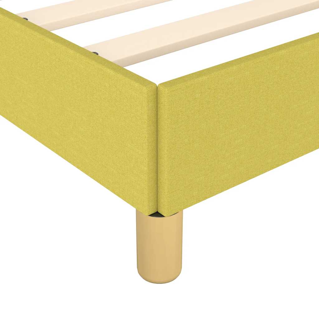 Cadre de lit avec tête de lit sans matelas vert 90x190 cm tissu