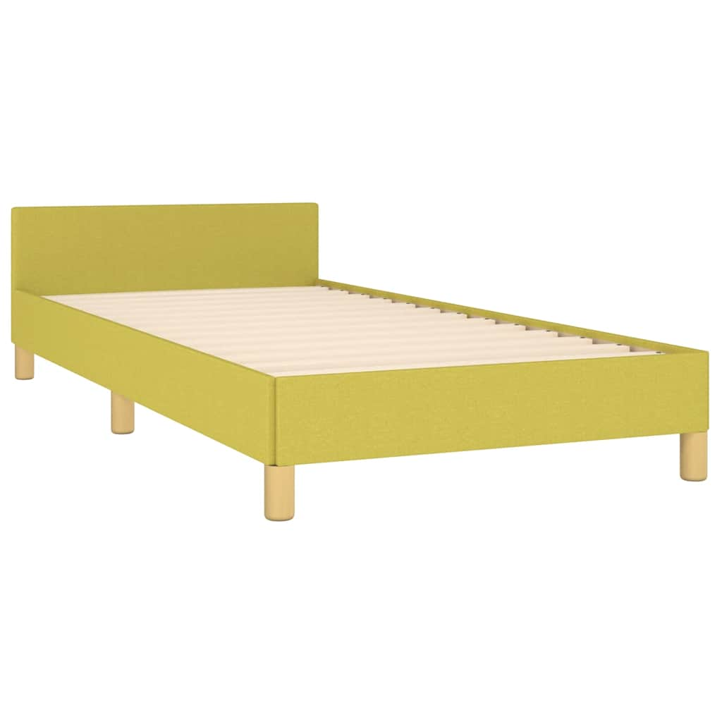 Cadre de lit sans matelas vert 100x200 cm tissu