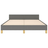 Cadre de lit sans matelas gris foncé 140x190 cm tissu