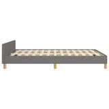 Cadre de lit sans matelas gris foncé 140x190 cm tissu