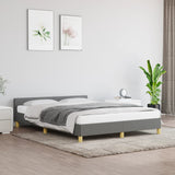 Cadre de lit sans matelas gris foncé 140x190 cm tissu