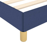 Bed frame with headboard without mattress blue 140x190cm fabric