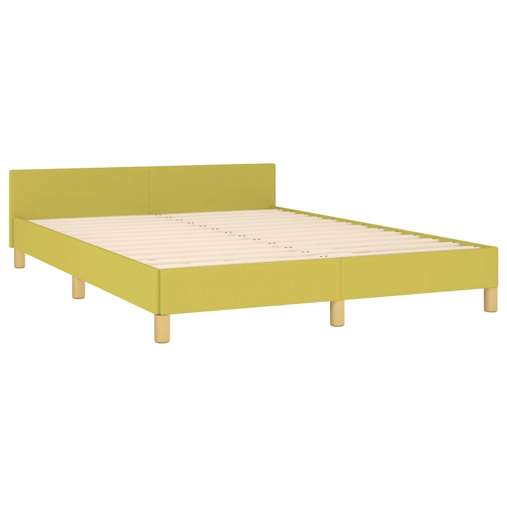 Cadre de lit sans matelas vert 140x190 cm tissu