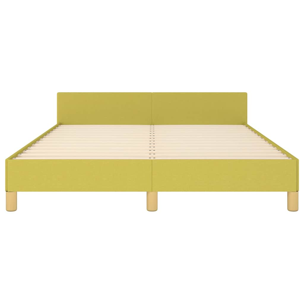 Cadre de lit sans matelas vert 140x190 cm tissu