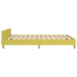 Cadre de lit sans matelas vert 140x190 cm tissu